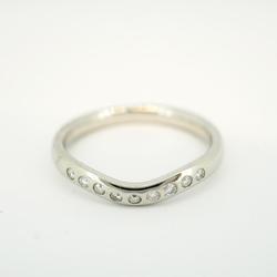 Tiffany Ring Curved Band/9PD Diamond Pt950 Platinum Ladies