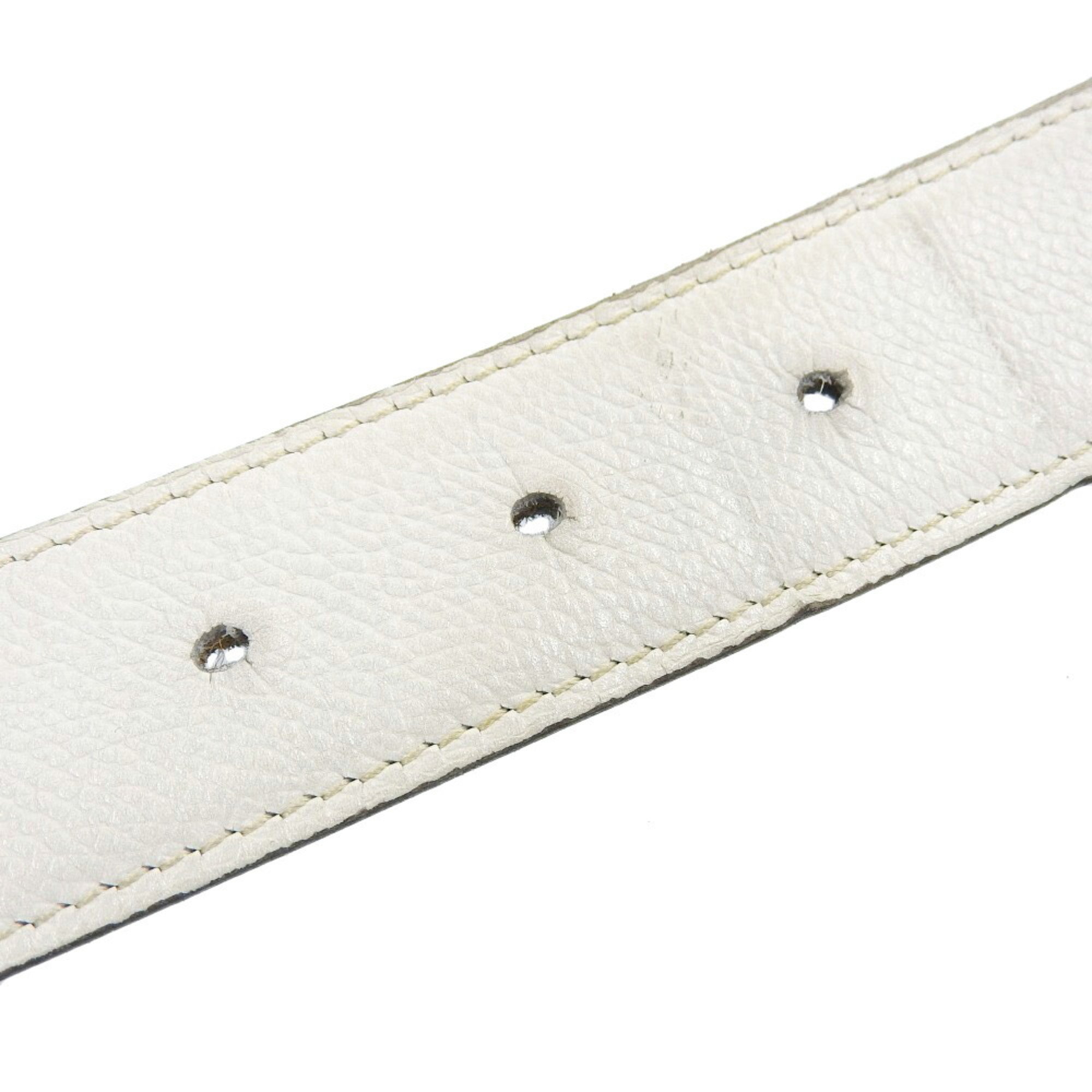 Hermes Evelyn Perforated Reversible Belt □J Engraved 95 Waist Leather Black White