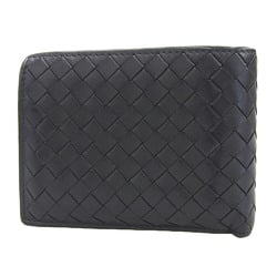 BOTTEGA VENETA Intrecciato Coin Bi-fold Wallet 113112V4651 Leather Black