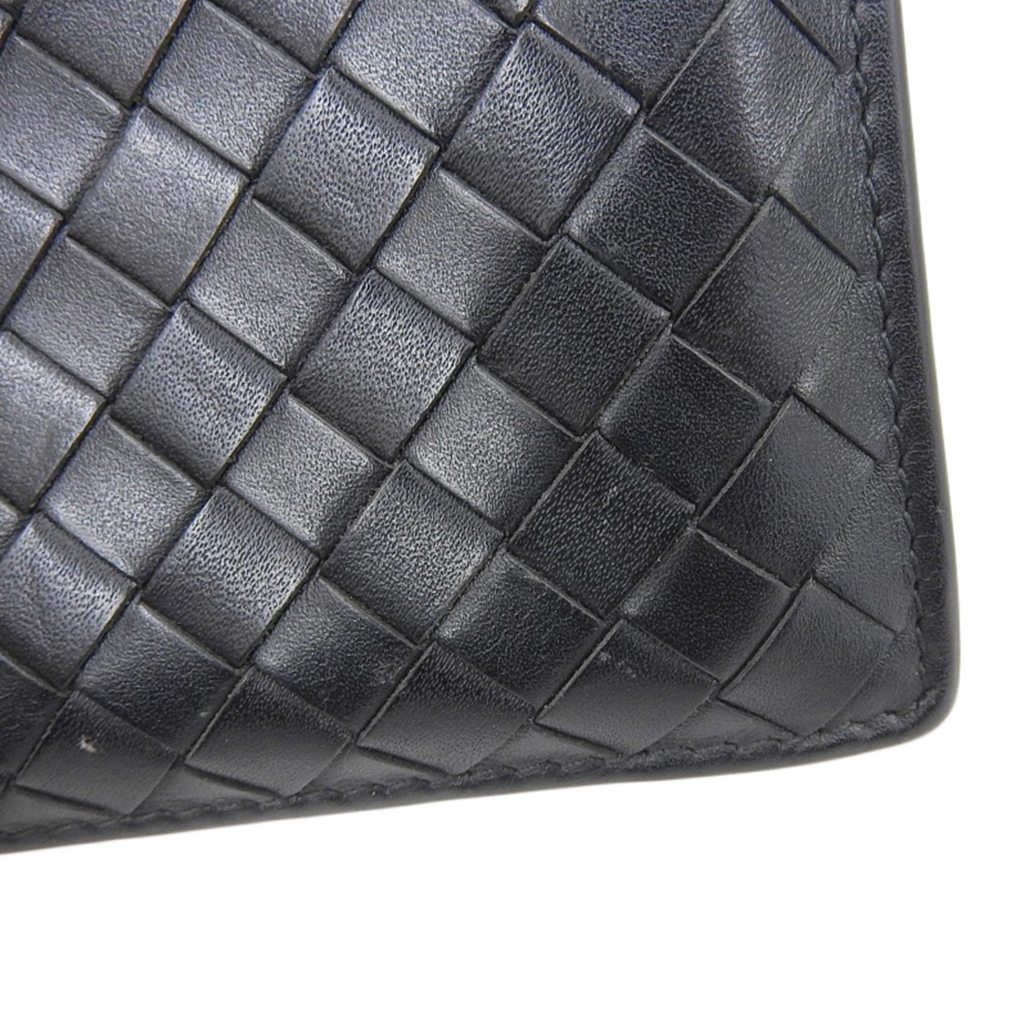 BOTTEGA VENETA Intrecciato Coin Bi-fold Wallet 113112V4651 Leather Black