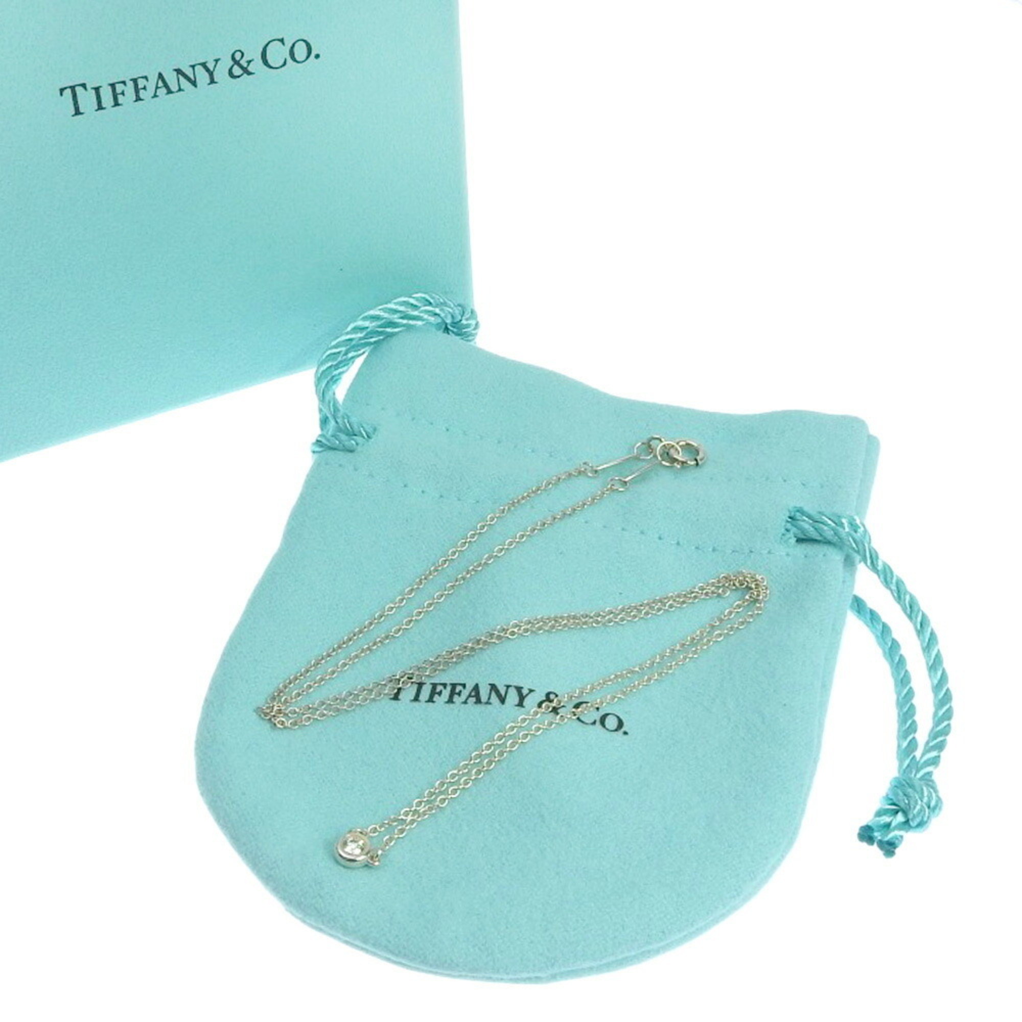 Tiffany & Co. By the Yard Necklace SV925 Diamond Approx. 0.10ct 1P