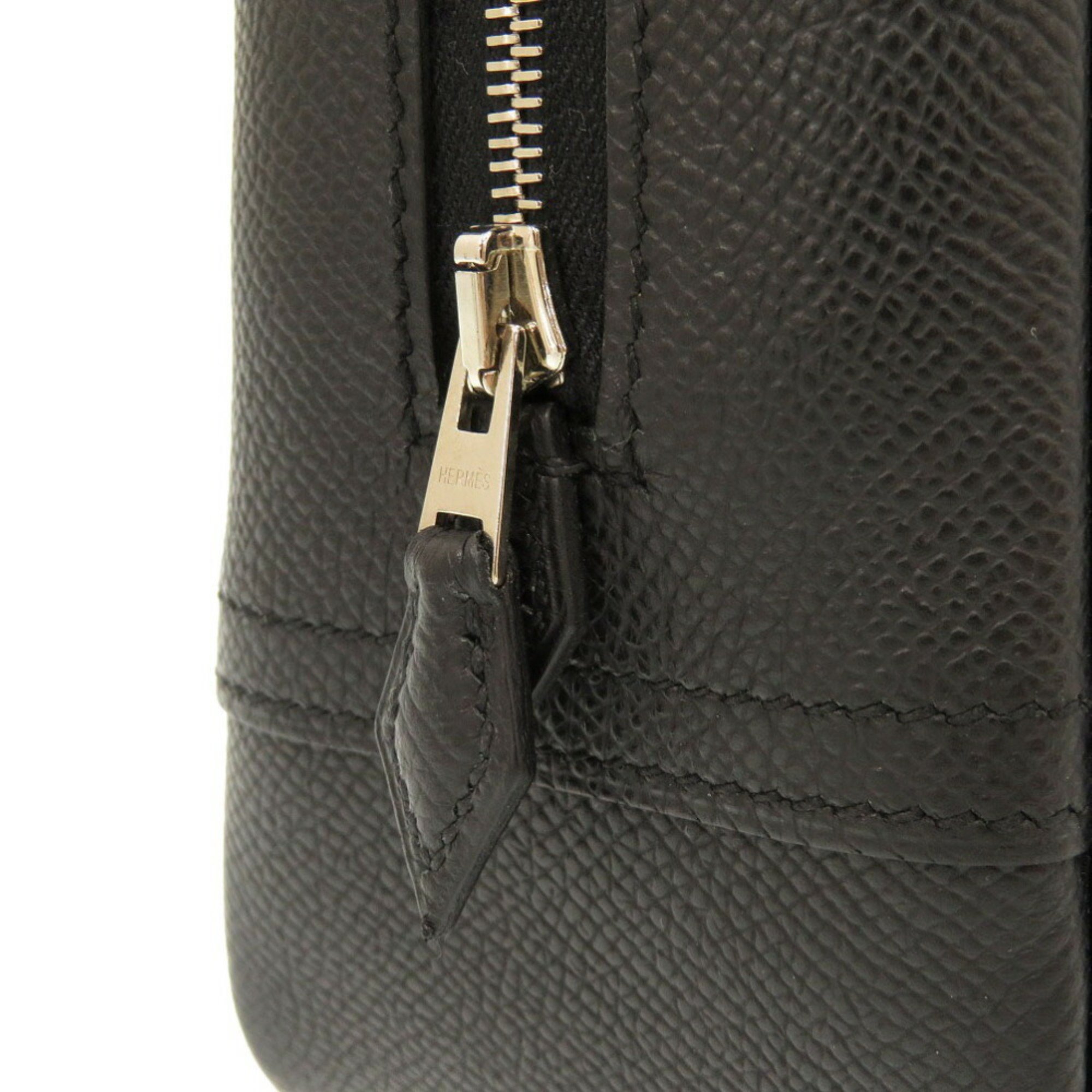 Hermes Plume 20 Epsom Leather Black □M Stamp Handbag 0001 HERMES