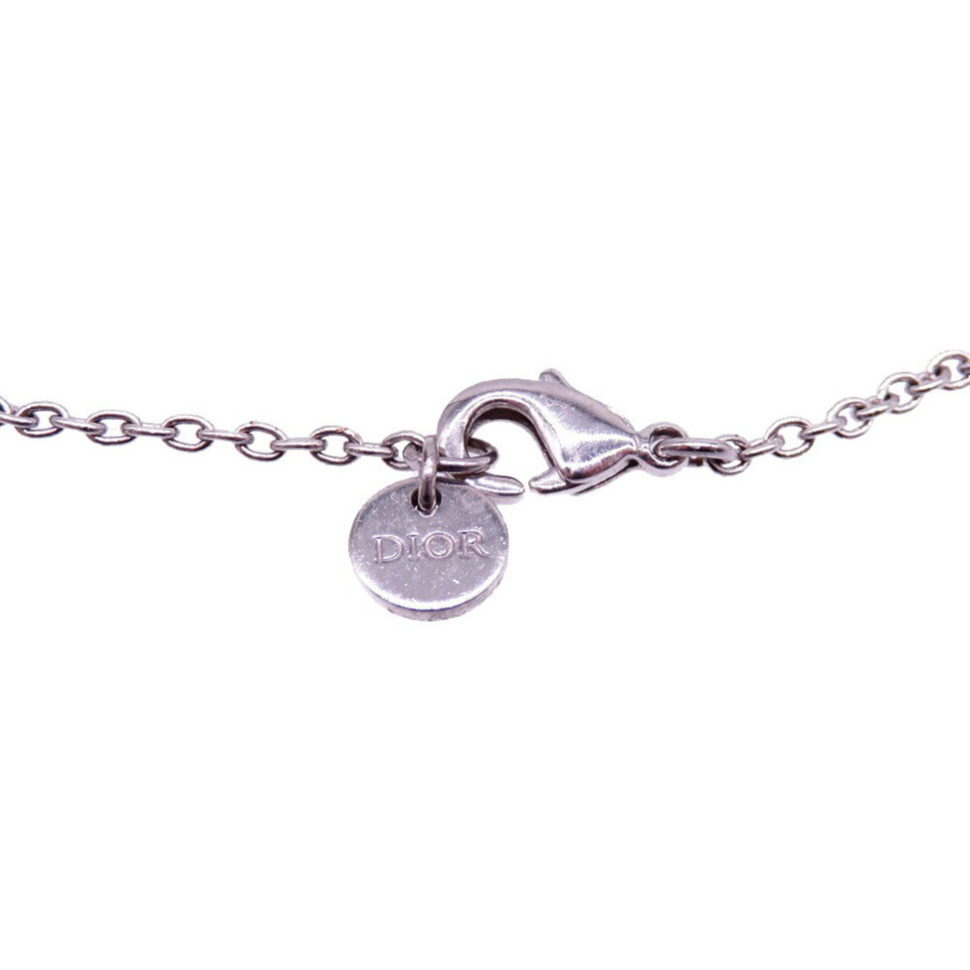 Christian Dior Clair D Lune CD Bracelet Metal Rhinestone Silver 0089Christian Women's