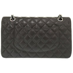 Chanel Matelasse 25 Double Flap Caviar Skin Black Random Serial Lid Shoulder Bag Coco Mark 0272 CHANEL