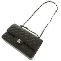Chanel Matelasse 25 Double Flap Caviar Skin Black Random Serial Lid Shoulder Bag Coco Mark 0272 CHANEL