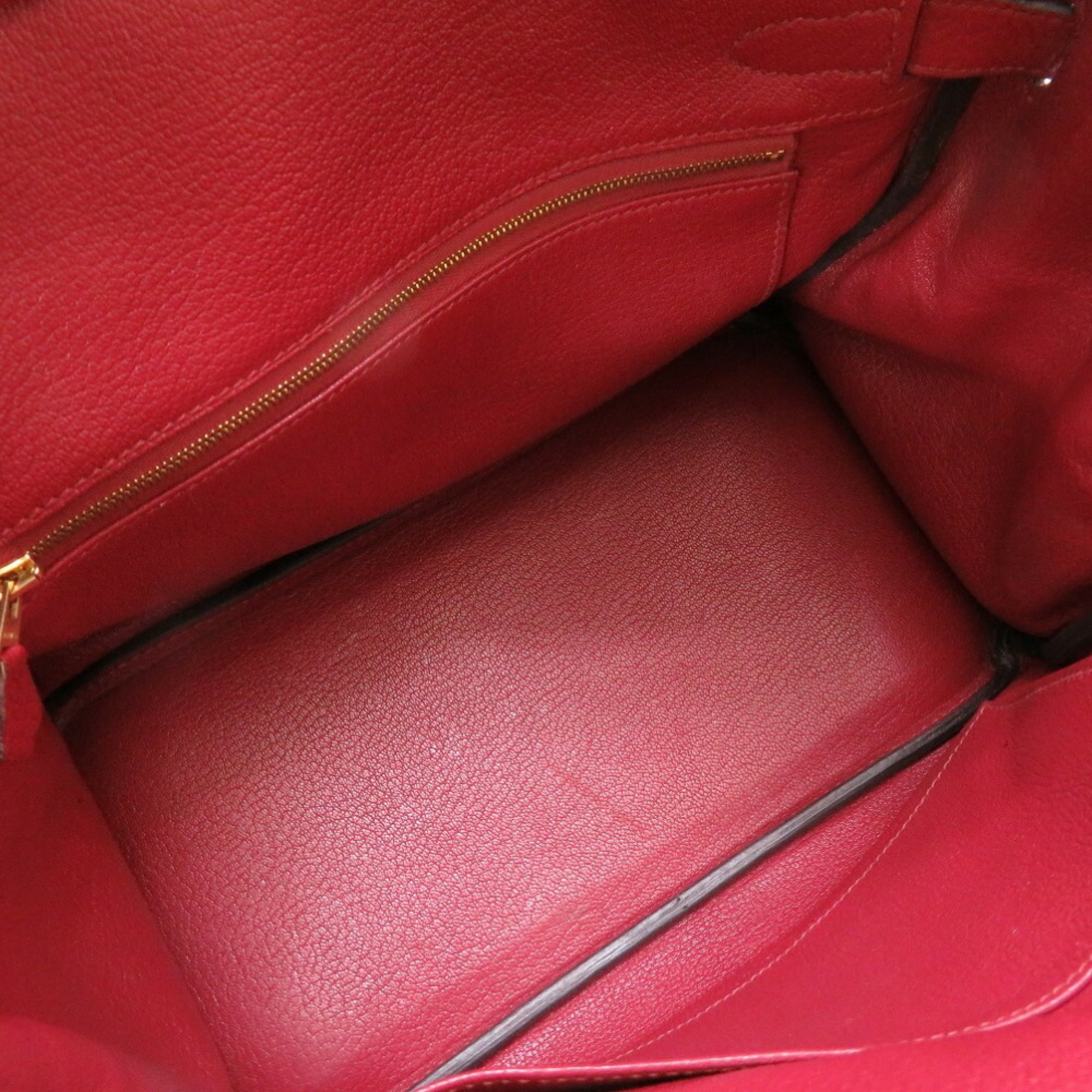 Hermes Birkin 30 Taurillon Clemence Rouge Grenat X Stamp (2016) Handbag Bag Red 0157 HERMES