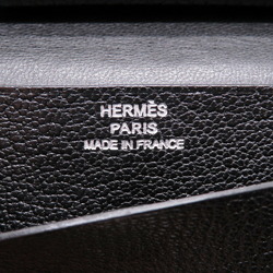 Hermes Bearn Chevre Black □K Engraved Coin Case Card Wallet 0127 HERMES Men's