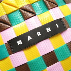 MARNI Micro Basket Bag Polypropylene Yellow Brown Handbag 0088