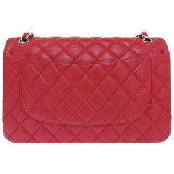 Chanel Matelasse 30 Double Flap Caviar Skin Red Silver Chain Shoulder Bag 24th Series Coco Mark Lid 0004 CHANEL