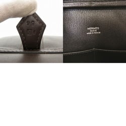 Hermes Plume 28 Troika Chamonix Ebène K Stamp Handbag Bag Brown 0026 HERMES Pony