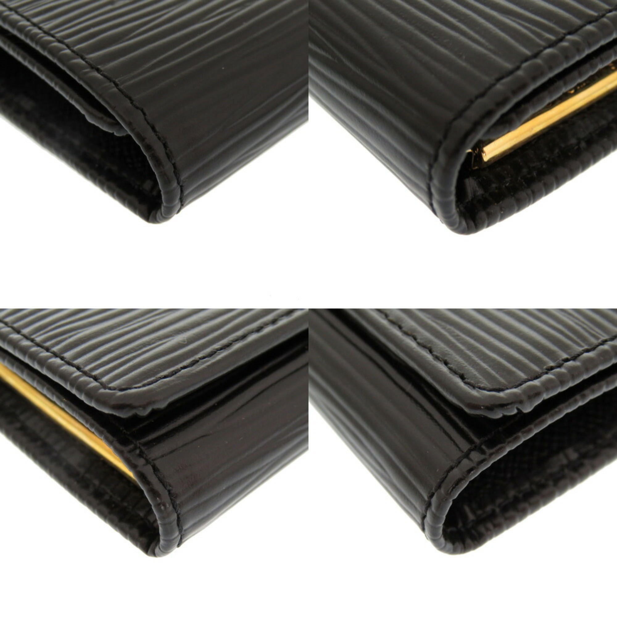 Louis Vuitton Multicle 4 Epi Black M63822 4-ring key case LV 0153 LOUIS VUITTON