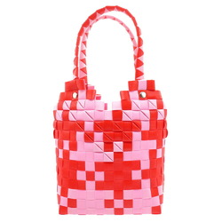 Marni Diamond Basket Bag Polypropylene Red Pink Handbag 0089 MARNI