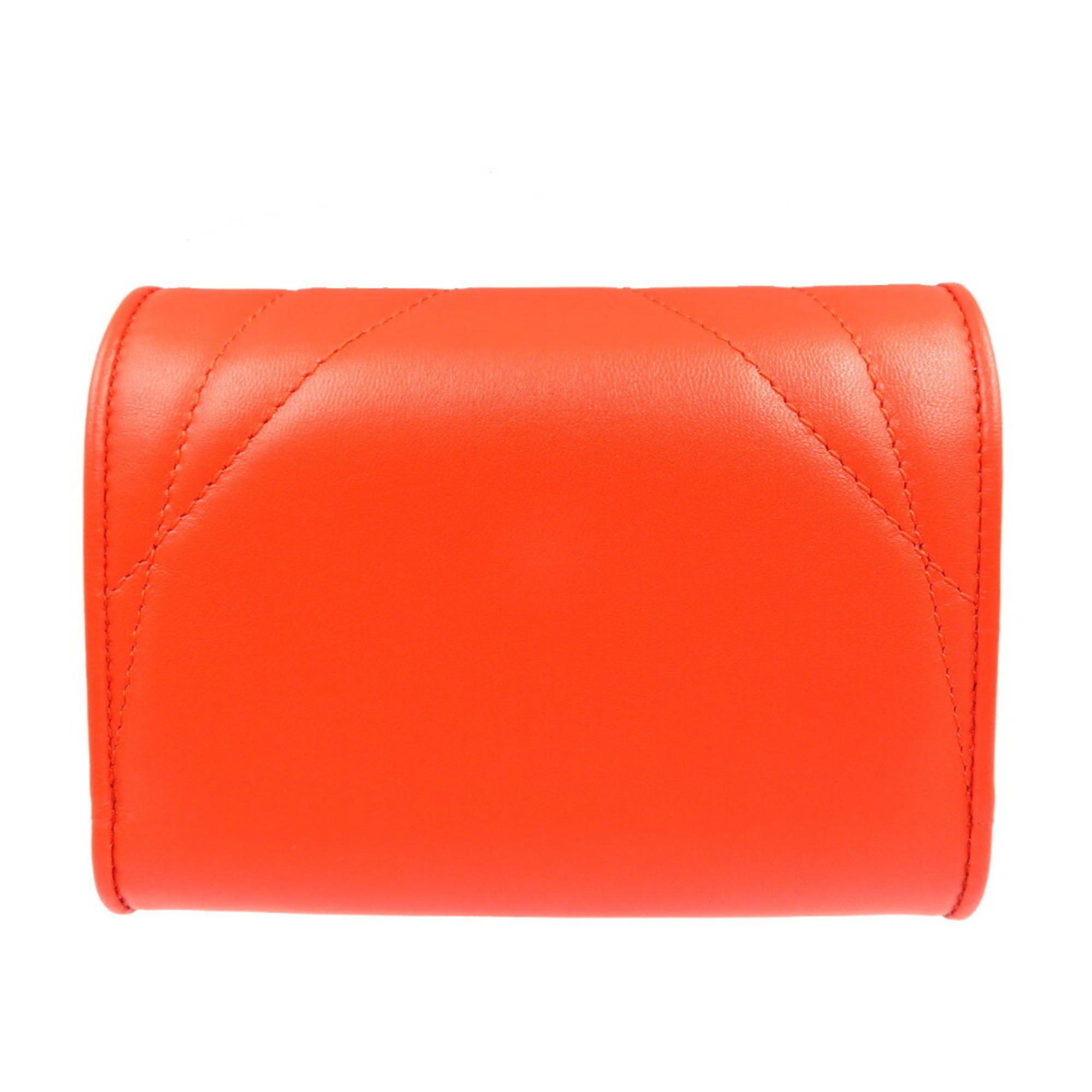 Dolce & Gabbana Devotion Small Continental Wallet Lambskin Orange Tri-fold 0005DOLCE&GABBANA