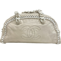 CHANEL Chanel Chain Handbag Coco Mark Luxury Line White Women's