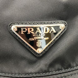 PRADA Re Nylon M Triangle Plate Hat Black Unisex