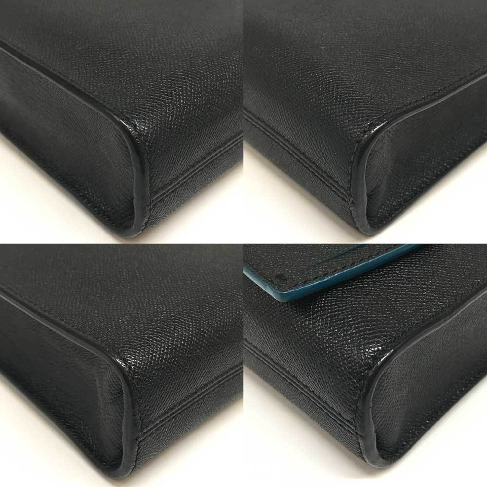BVLGARI Shoulder Bag Leather Black 37628