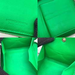 Bottega Veneta Wallet Intrecciato Bi-fold Green Zip Around Square Small Compact Women Men Leather 690572 BOTTEGAVENETA