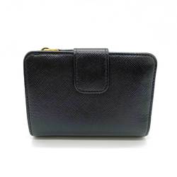 Prada Wallet Compact Nero Black Bi-fold L-Shape Women's Saffiano Leather 1ML018 PRADA