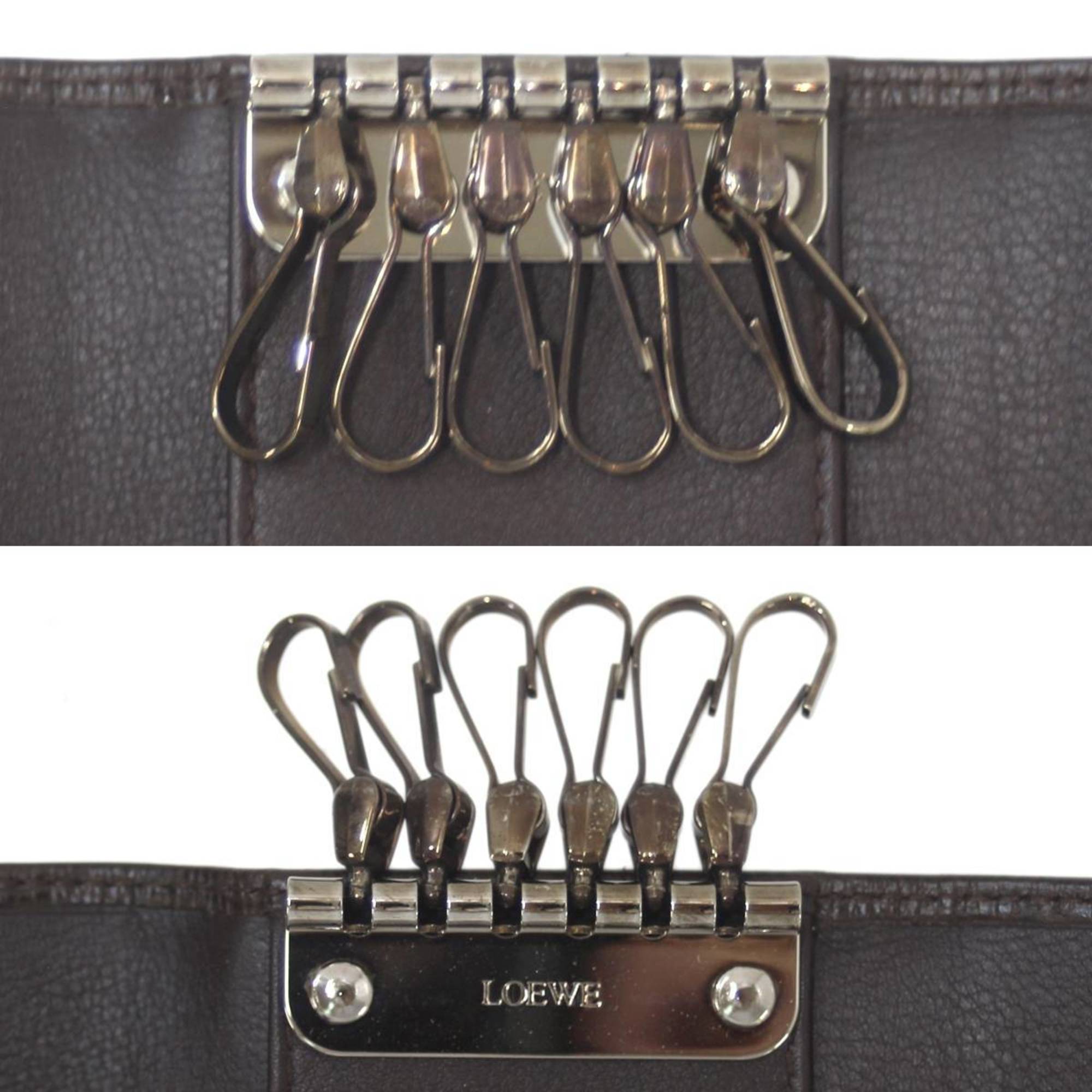 LOEWE 6-key case, brown, with 6 hooks inside