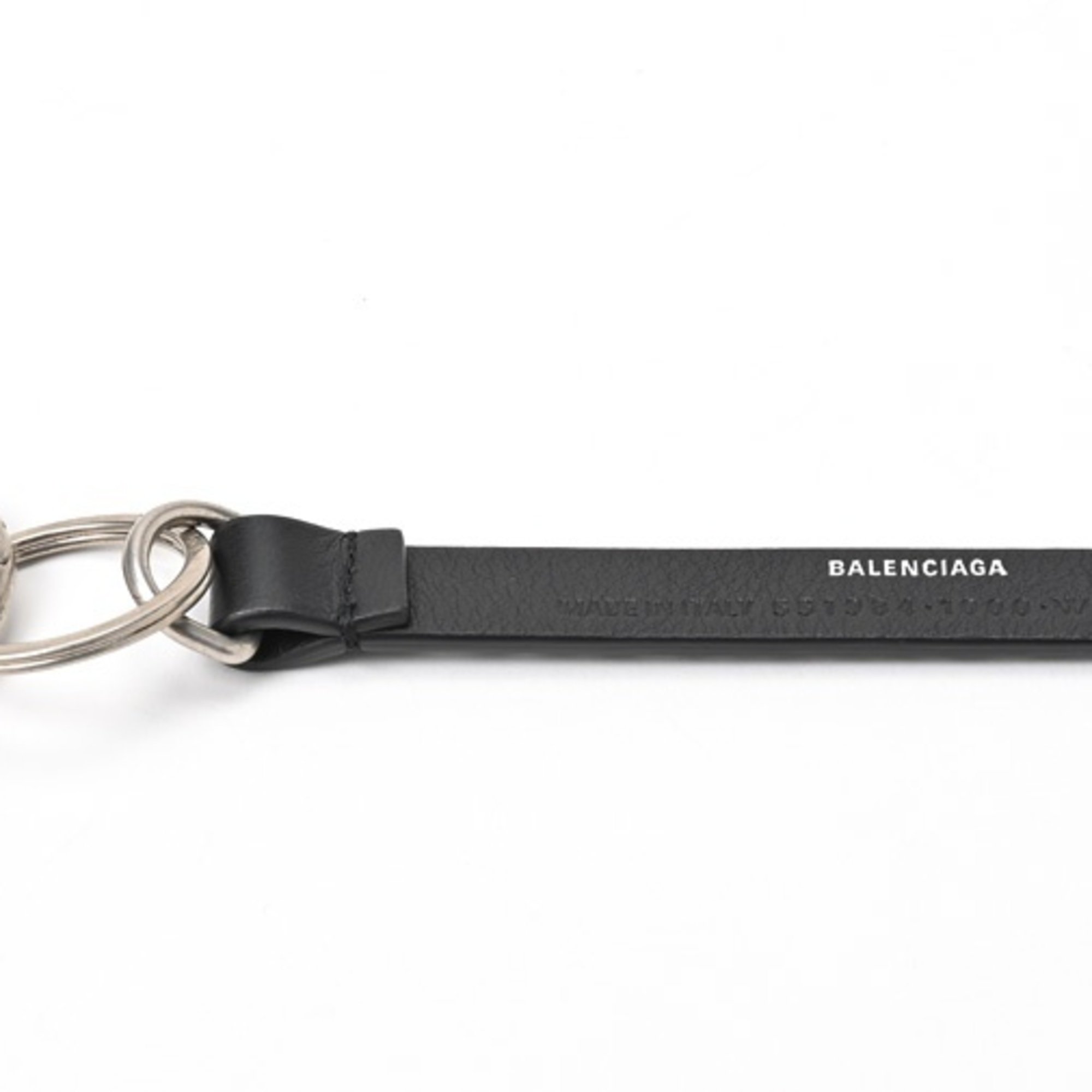 BALENCIAGA Key Ring Holder 551984 Leather Black S-155691
