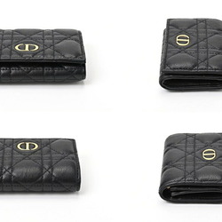 Christian Dior Dior Caro Glycine Wallet S5132UWHC_M900 Cannage Calfskin Black S-155697