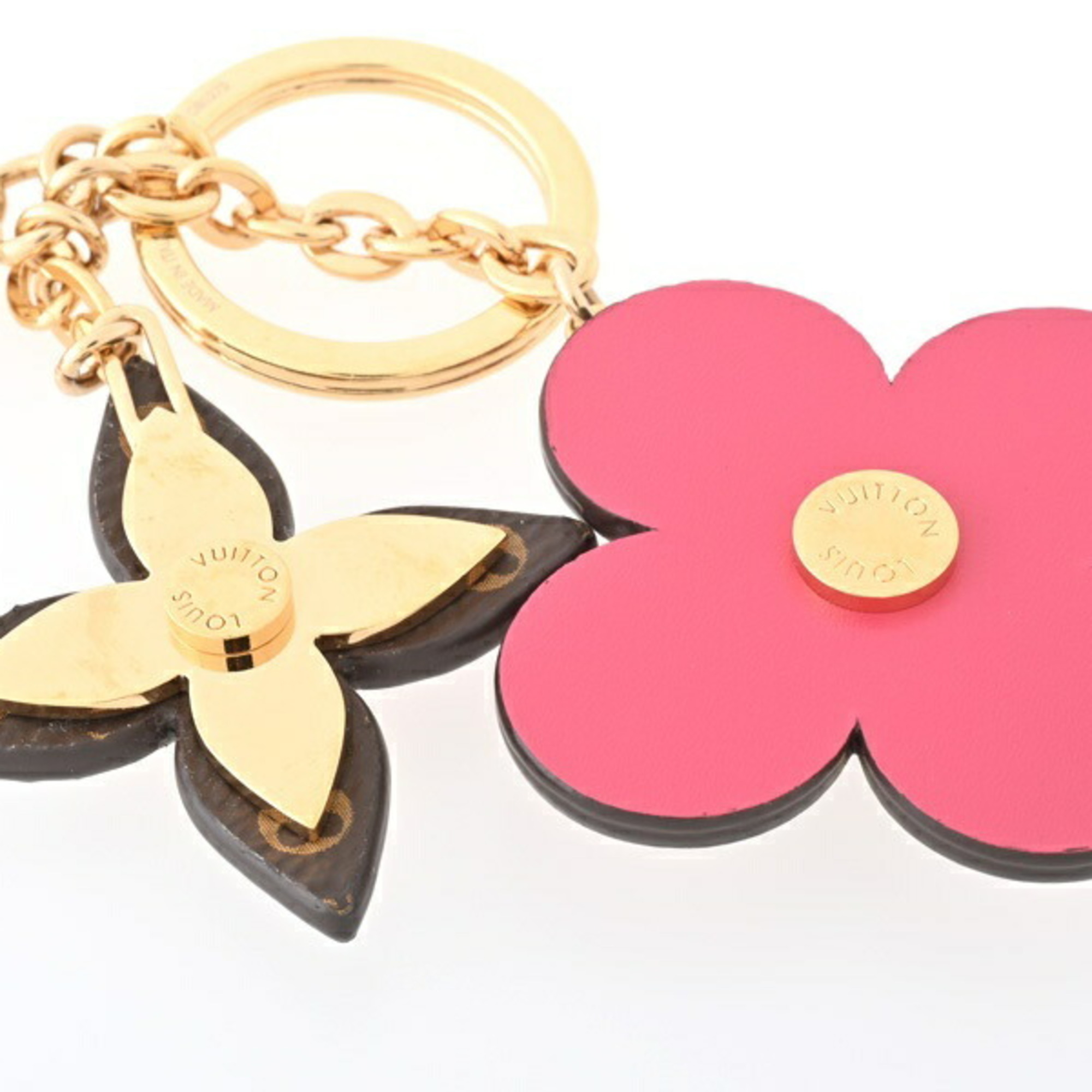 Louis Vuitton Blooming Flower Keychain M63084 Monogram Canvas Leather Metal S-155614