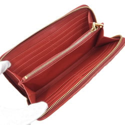 Miu Miu Miu Matelasse Round Long Wallet Leather Red