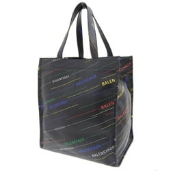 BALENCIAGA Market Shopper 552870 0XT0N 1080 Tote Hand Bag Leather Black