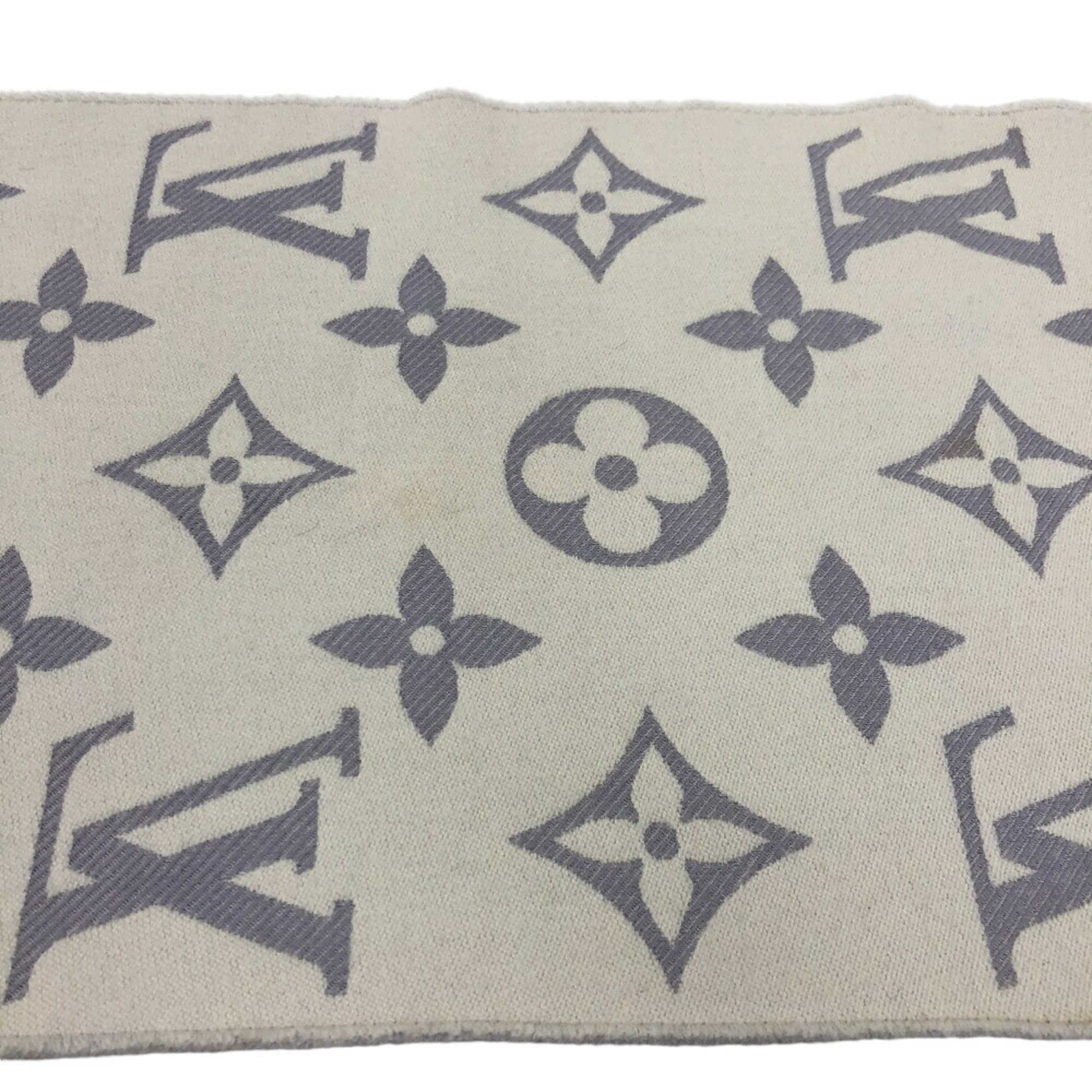 LOUIS VUITTON M77727 Essential Monogram Scarf Gris Clair Women's