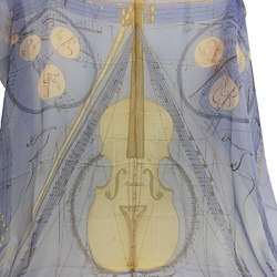 HERMES Hermes Carré 90 Music Played by Spherical Shapes Viola Scarf Muffler Blue Women's