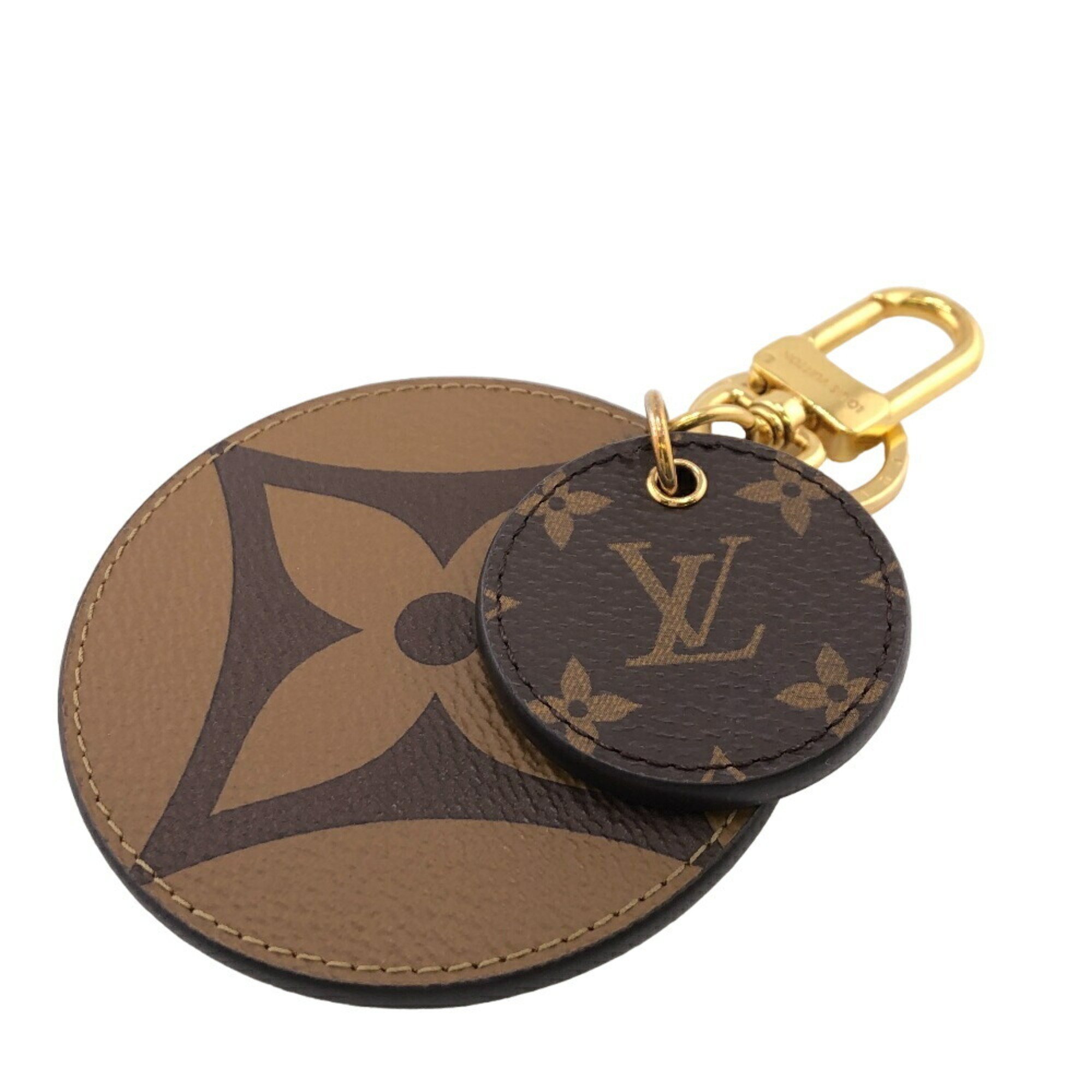 LOUIS VUITTON M69317 Portocle Illustre Monogram Keychain Brown Women's