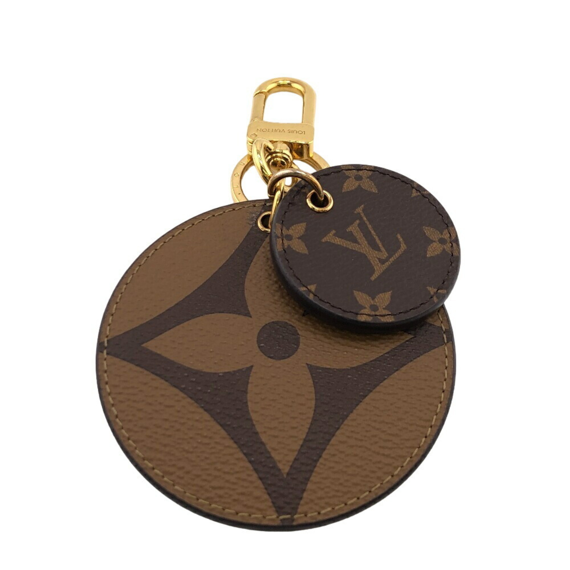 LOUIS VUITTON M69317 Portocle Illustre Monogram Keychain Brown Women's