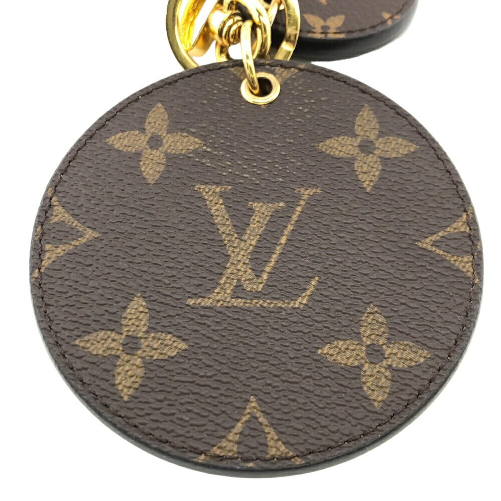 LOUIS VUITTON M69317 Portocle Illustre Monogram Keychain Brown Women's