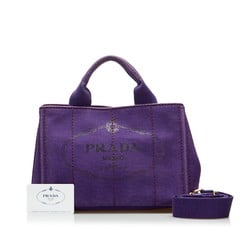 Prada Canapa Handbag Shoulder Bag B2439G Purple Canvas Women's PRADA