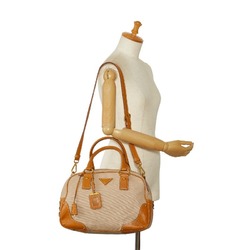 Prada Handbag Shoulder Bag BT0433 Beige Canvas Leather Women's PRADA