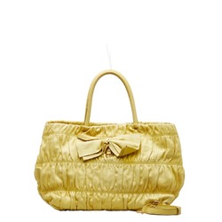 Prada handbag shoulder bag yellow leather women's PRADA