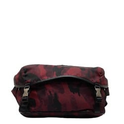 Prada Camouflage Shoulder Bag VA0991 Red Black Nylon Women's PRADA