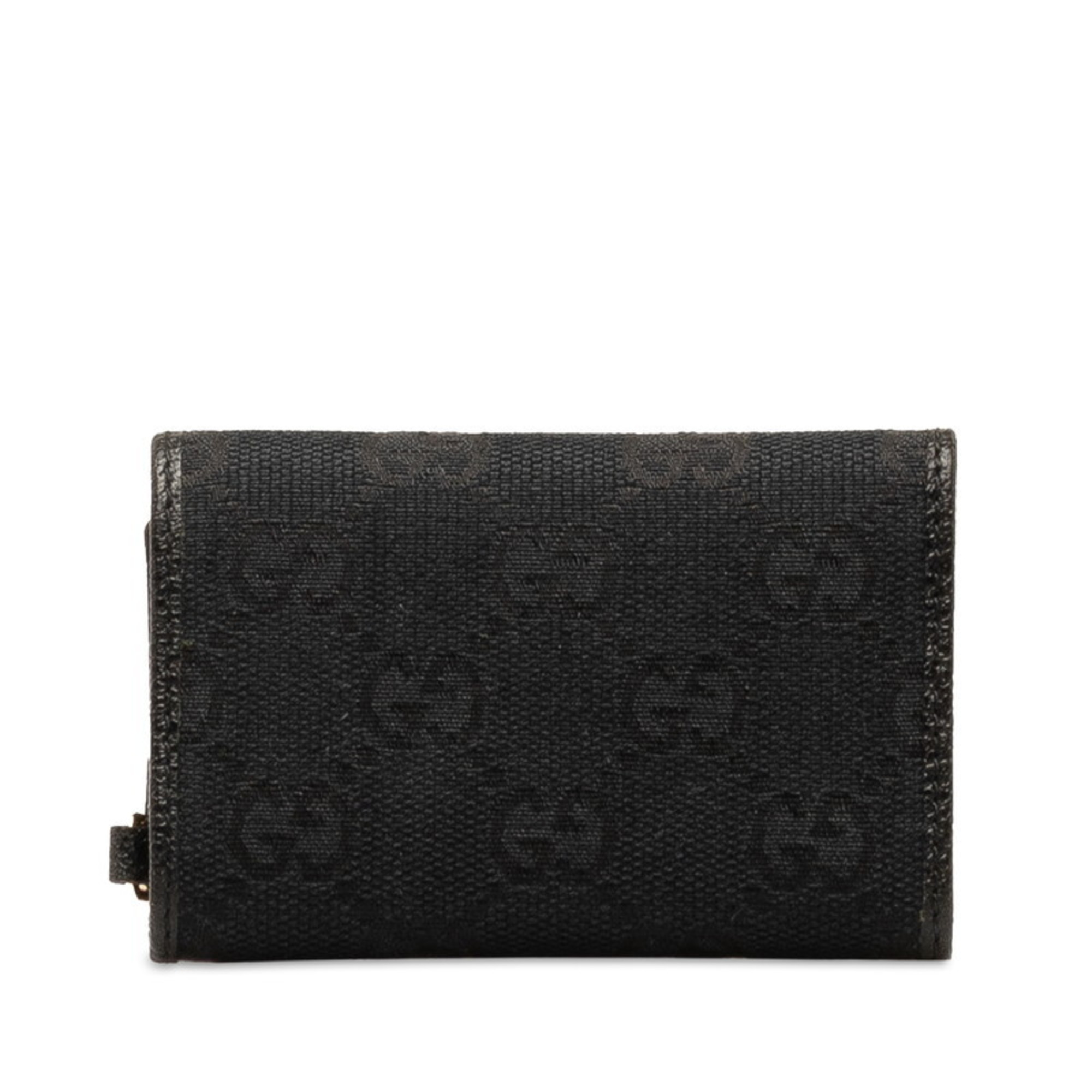 Gucci GG Canvas 6-ring Key Case 154184 Black Leather Women's GUCCI