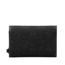 Gucci GG Canvas 6-ring Key Case 154184 Black Leather Women's GUCCI