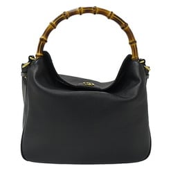 Gucci GUCCI Bag Women's GG Marmont Bamboo Handbag Shoulder 2way Leather Black 746245