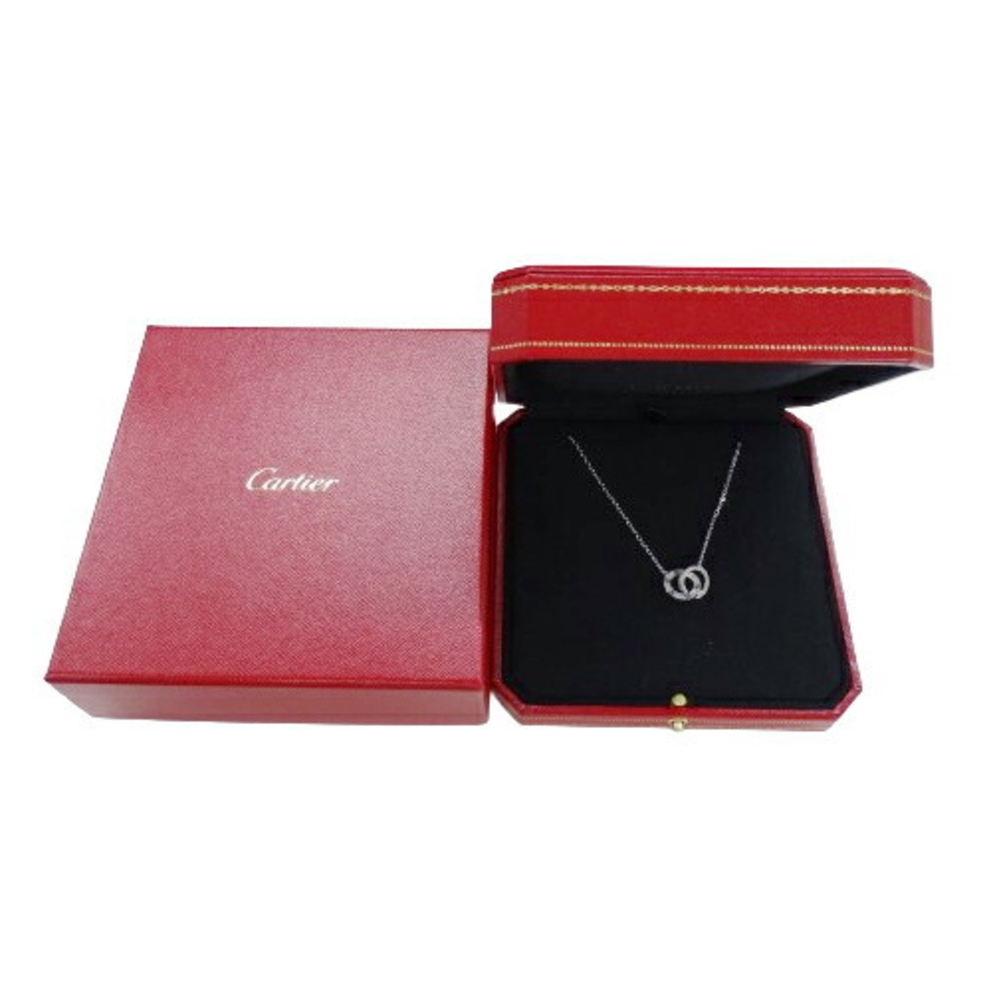 Cartier Necklace for Women 750WG Diamond Love Circle LOVE White Gold Polished