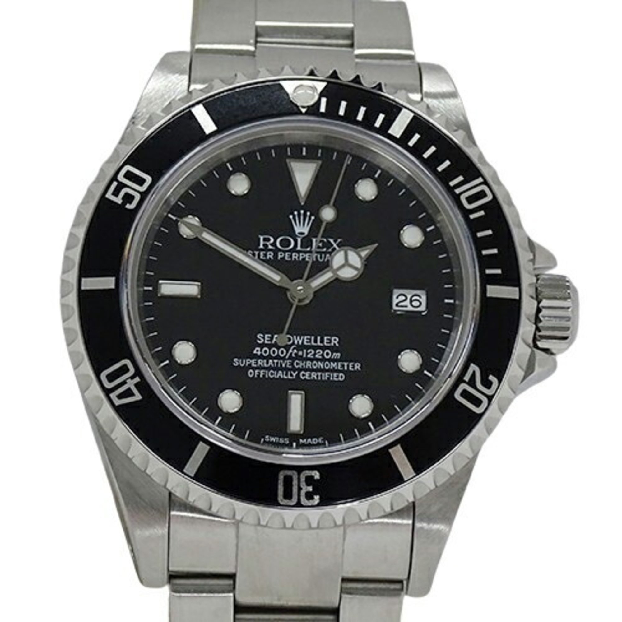Rolex ROLEX Sea-Dweller 16600 K series Men's watch Date Automatic AT Stainless steel SS Silver Black Polished