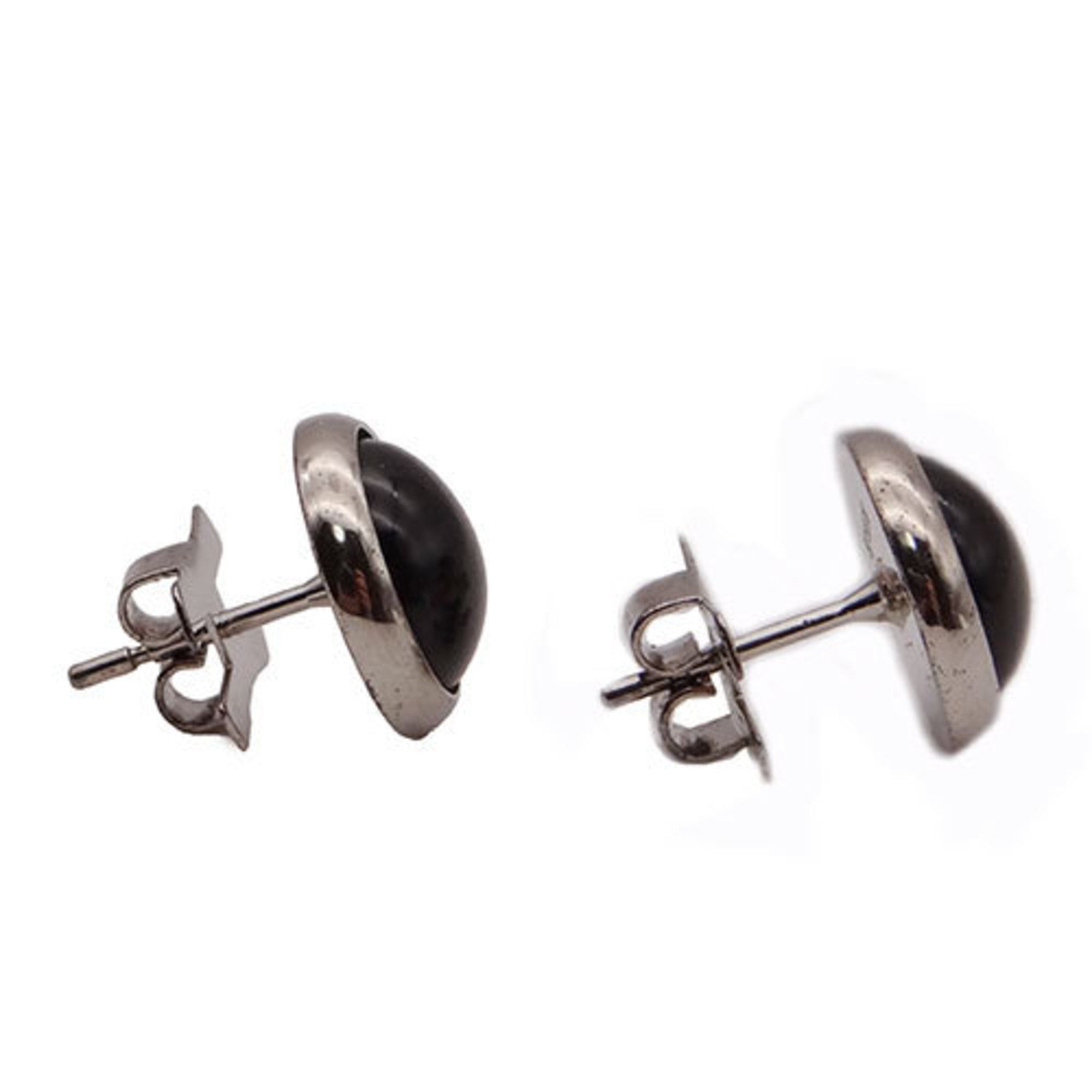 Hermes Eclipse Earrings for Women, Black and Silver