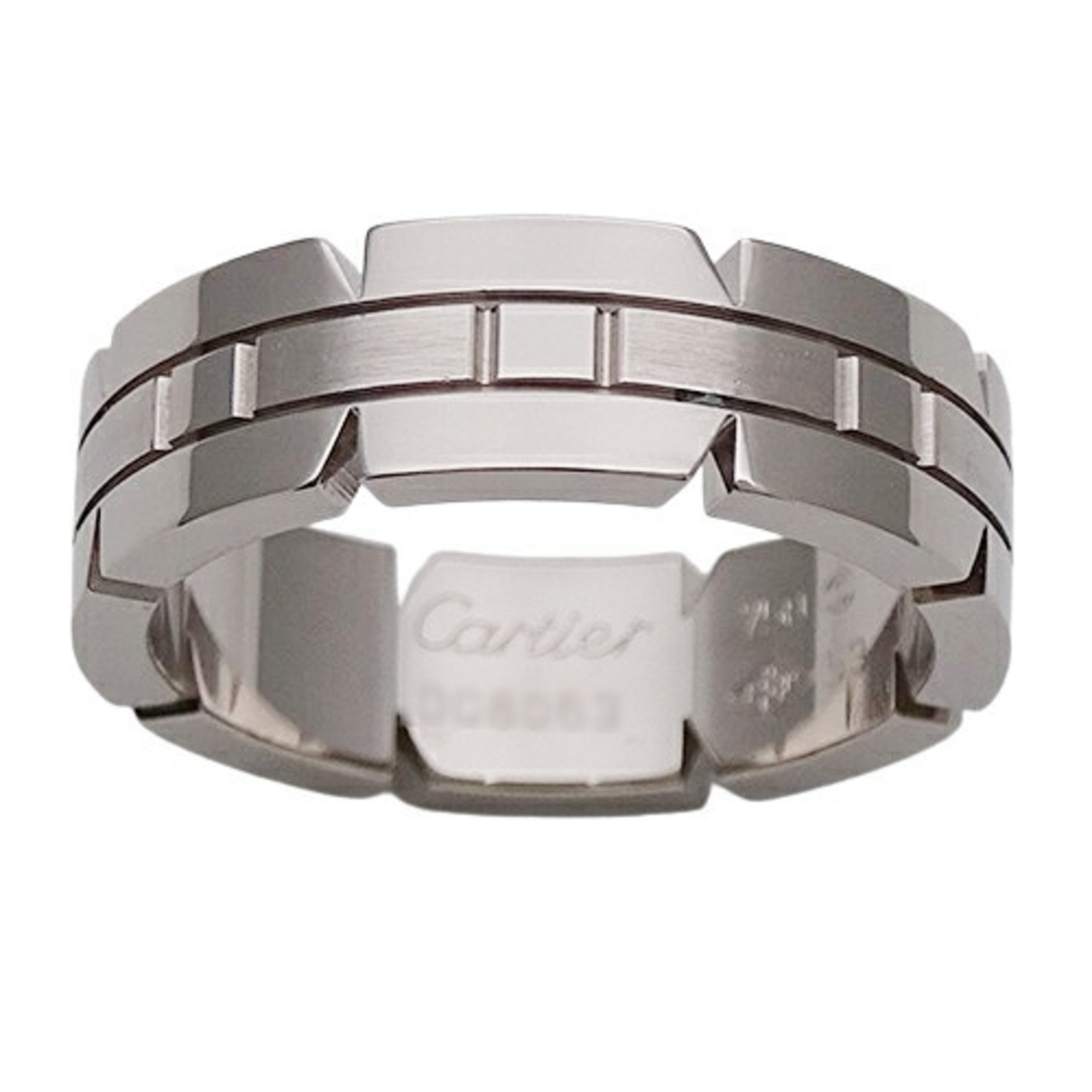 Cartier Ring for Women, 750WG Tank Francaise, White Gold, #53, Size 13, Polished