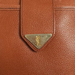 YVES SAINT LAURENT Leather shoulder bag with triangle plate for women, vintage brown, Kaizuka store, ITE3WBMZIJBC RM1339D