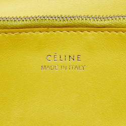 Celine Large Flap Multi-Function Long Wallet Greige Yellow Leather Women's CELINE