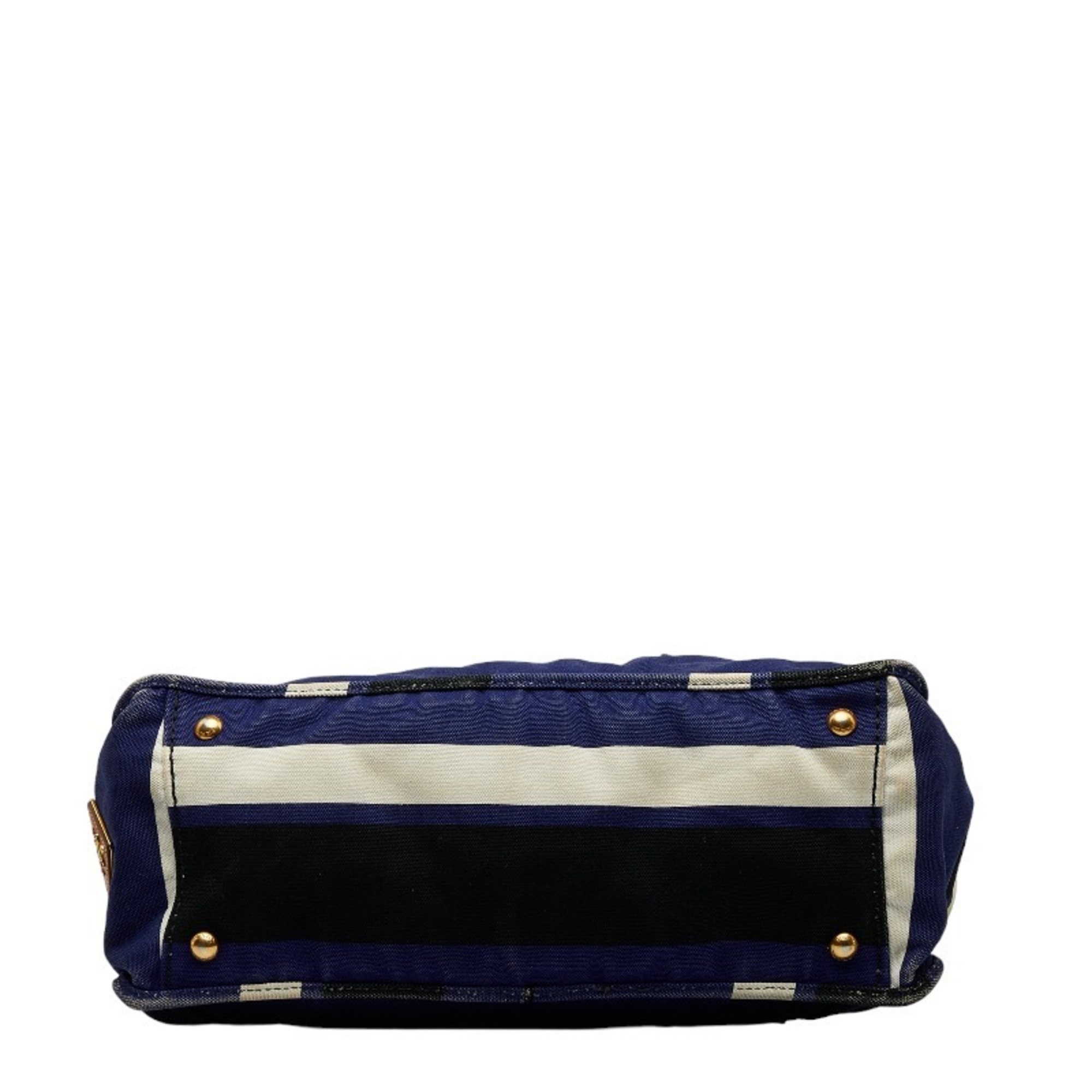 Prada Handbag Shoulder Bag Blue Multicolor Canvas Leather Women's PRADA