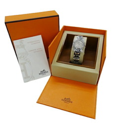 Hermes HERMES Watch Ladies Clipper Nacle Shell Date Quartz Stainless Steel SS CL4.210 Silver Polished