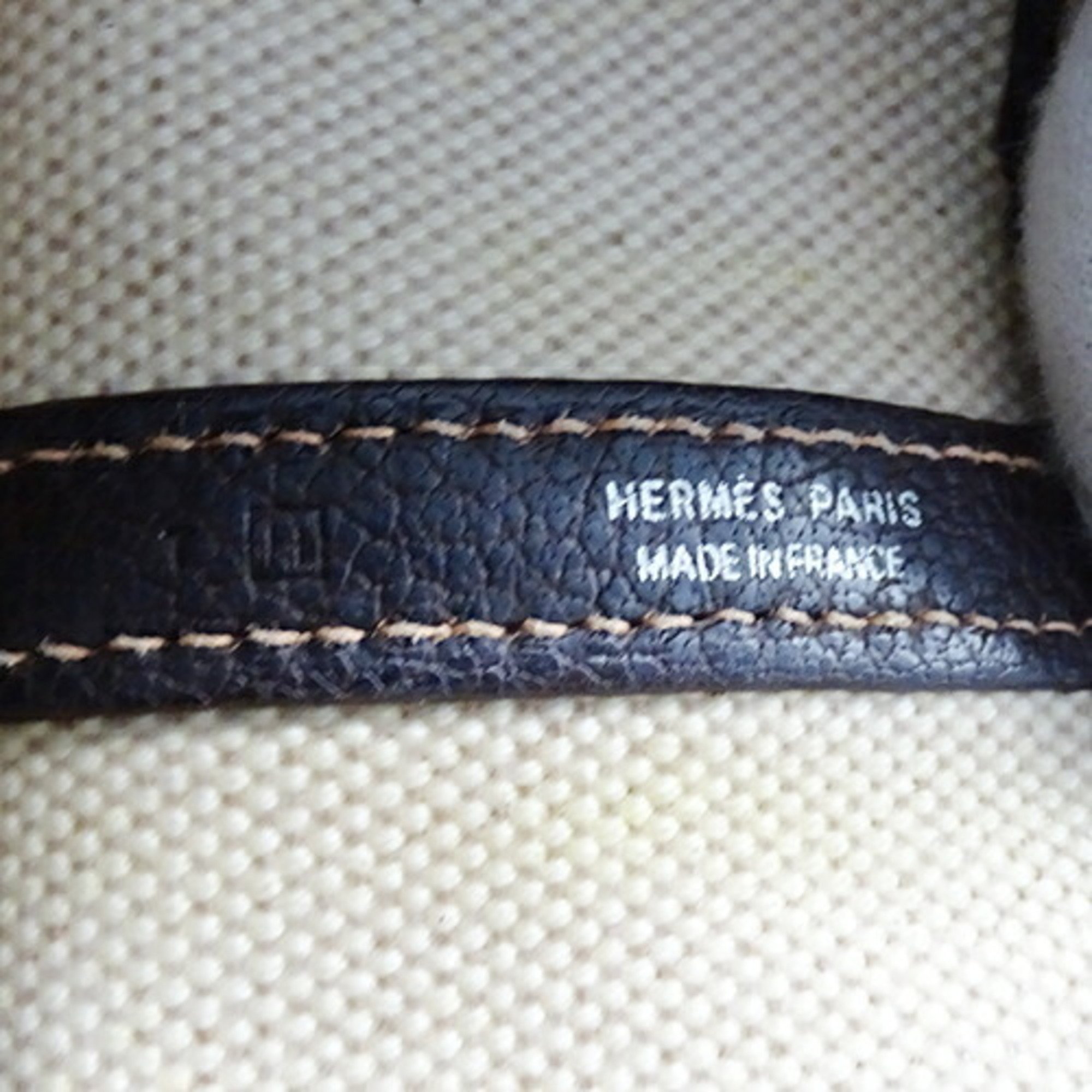 Hermes HERMES Bag Garden PM Women's Men's Tote Handbag Toile H Leather Natural Brown □H