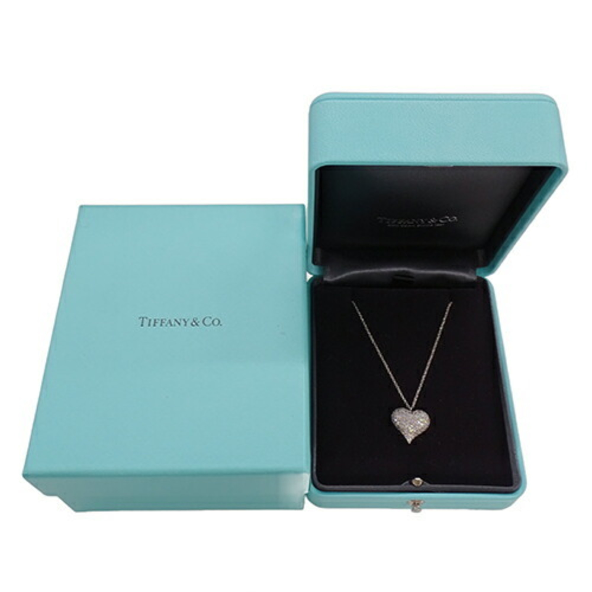 Tiffany & Co. Necklace for women, PT950, diamond, pinched heart, platinum, polished